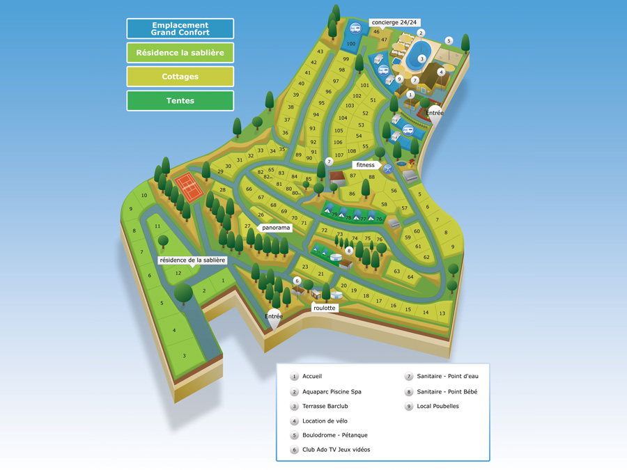 Plan du camping du Mont Noir 59270 Bailleul